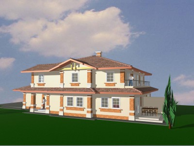 Family semi-detached house - services 3D design