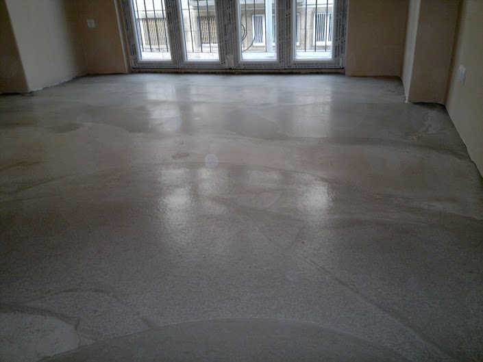 prepared screed for floor heating - stage 1.